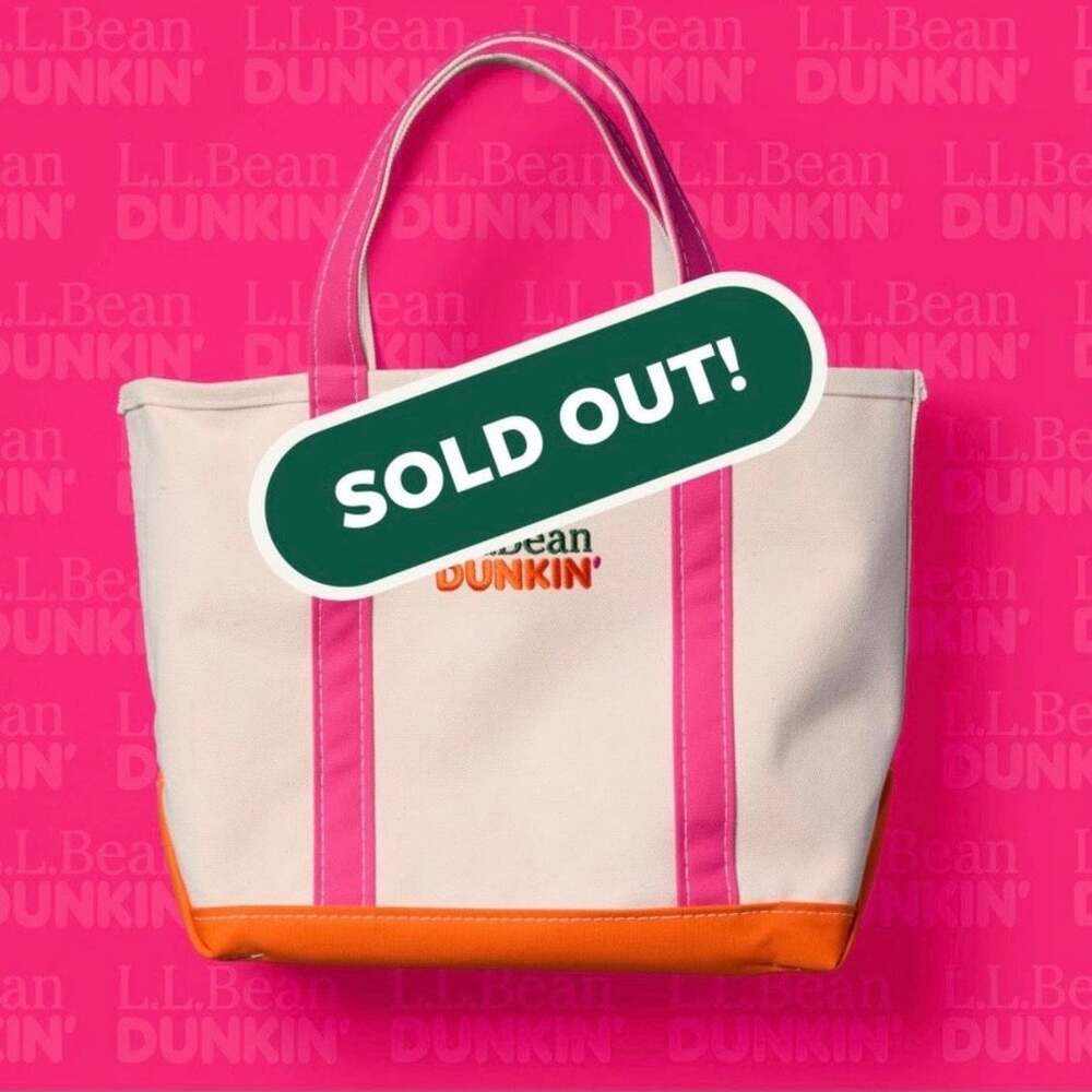 L.L.Bean x Dunkin' Boat and Tote Canvas Bag Pink Orange